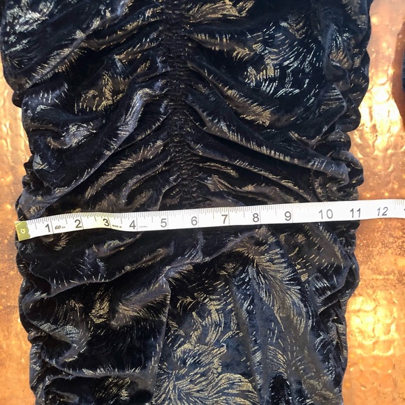 New Look Black Velvet and Gold Wiggle Dress Size 4 - Picture 9 of 13